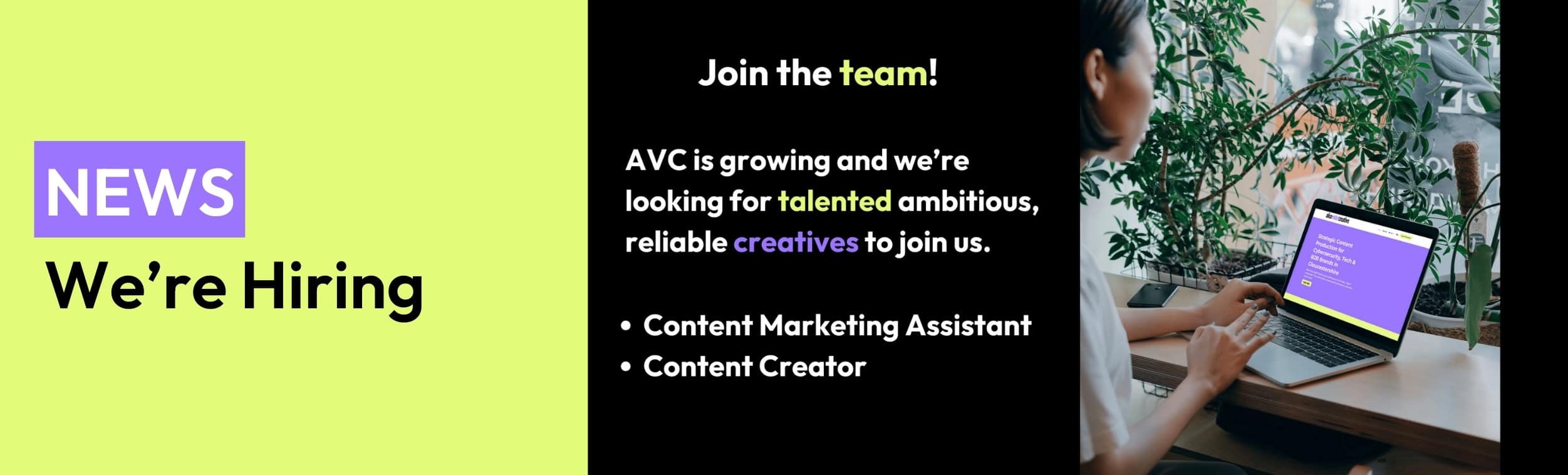 We're Hiring: Creative Job in Gloucestershire | content marketing agency Gloucestershire