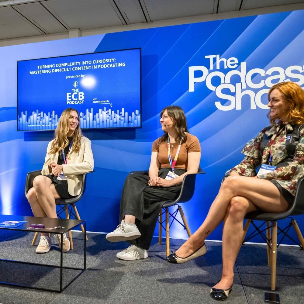 Cyber Made Human Host Alice Violet at The Podcast Show 2025 at London Design Centre