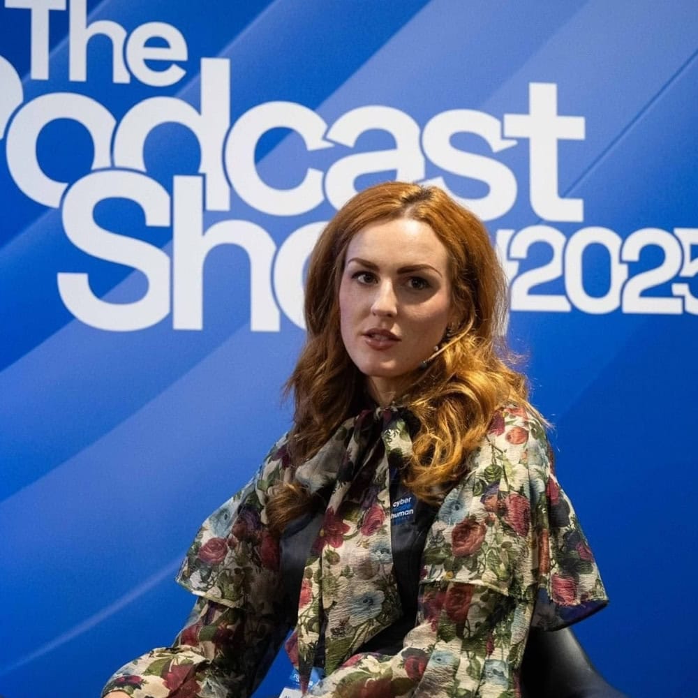 Host Alice Violet at The Podcast Show 2025 at London Design Centre